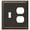 Aged Bronze, variant on Amerelle 163TDAC Century Wallplate, 1 Toggle / 1 Duplex, Steel, Antique Copper, 1-Pack