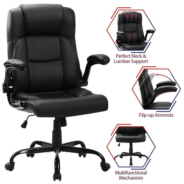 Big And Tall Office Chair - 400 Lbs Capacity, Wide Seat, Ergonomic With Lumbar Support