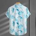 thumbnail image 4 of Stamzod Mens Beach Shirts Fashion Graphic Printing Summer Short Sleeve Button Down Shirt Casual Loose Vacation Shirts for Men Light Blue M, 4 of 7