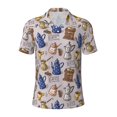 thumbnail image 2 of Daiia Antique Vintage Teapot Coffee Grinder Pattern Men’s Polo Shirts,Solid Deck Shirt,Classic Fit, Breathable Cotton Polo for Casual and Sport Wear-, 2 of 7