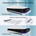 thumbnail image 2 of Soporte horizontal para PS5, soporte base para accesorios PS5 con 4 puertos USB para sincronización y carga, soporte de escritorio compatible con Playstation 5 Disc y ediciones digitales (blanco) JM soporte horizontal, 2 of 5