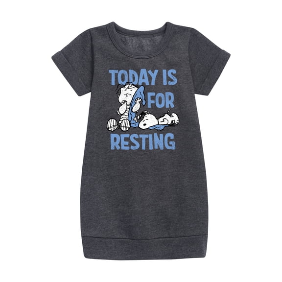 HYBRID APPAREL - Peanuts - Today Is For Resting - Toddler & Youth Girls Fleece Dress