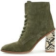 thumbnail image 2 of Journee Signature Womens Genuine Leather Edda Almond Toe Block Heel Combat Booties, 2 of 8