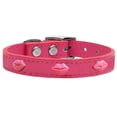 thumbnail image 3 of Mirage Pet Products Leather Lips Dog Collar, Pink, S/M, 3 of 3