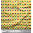 thumbnail image 1 of Soimoi Yellow Rayon Fabric Dot & Colorful Heart Fabric Prints By Yard 42 Inch Wide, 1 of 3