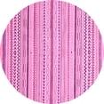 thumbnail image 1 of Ahgly Company Indoor Round Abstract Pink Modern Area Rugs, 3' Round, 1 of 4