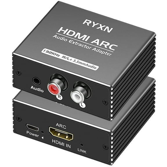HDMI ARC to RCA Converter, RYXN HDMI ARC Audio Extractor 192khz, Support 3.5mm and RCA Stereo Out