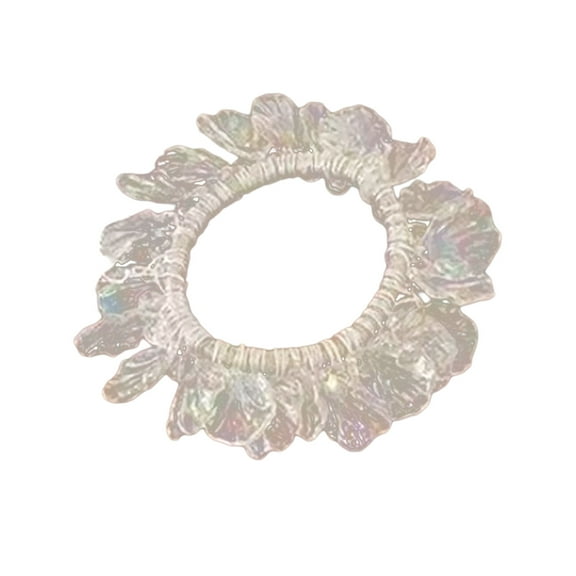 RUISINERY Elegant Shell Pearls Hair Tie For Women Soft Elastic Band Scrunchies Ponytail Holder For Daily Wear And Special Occasion