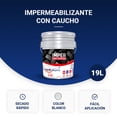 thumbnail image 2 of Impermeabilizante con Caucho 19L Color Blanco Adekon Duración 5 Años, 2 of 7