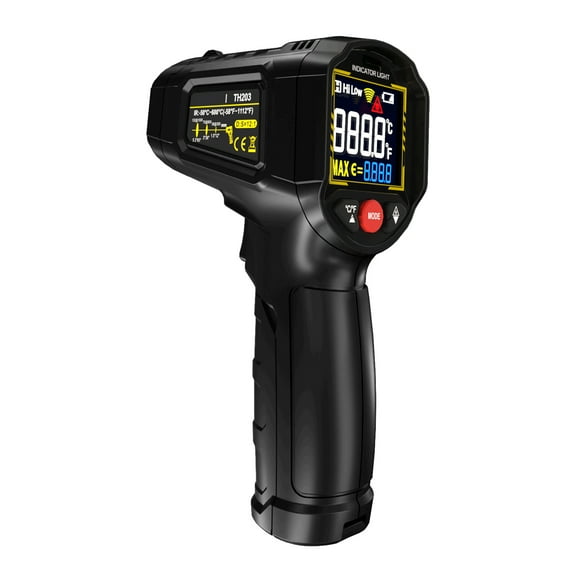 Temperature Infrared Thermometer, Non-contact Temperature Sensing , -50 To 600 -58F~1112F With Adjustable Emissivity, 12:1 D:S Ratio, VA Reverse Color Display, Hi/Lo