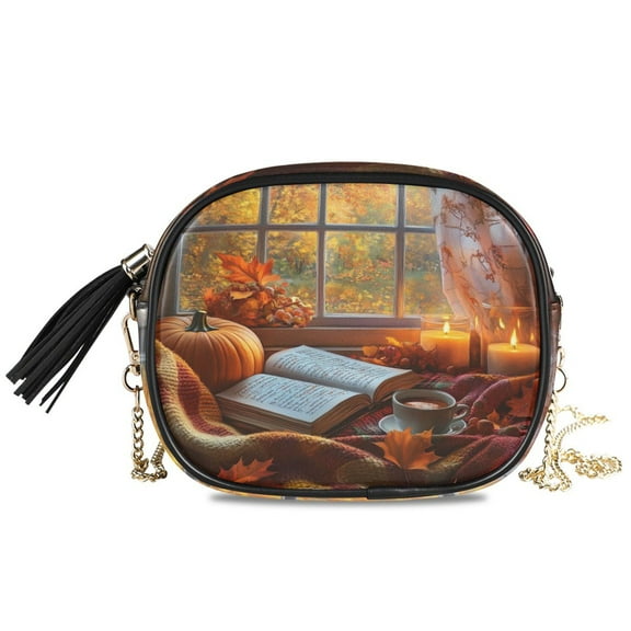 Womens Casual Chain Shoulder Bag Simple style Cozy Autumn Reading Nook Crossbody Bag
