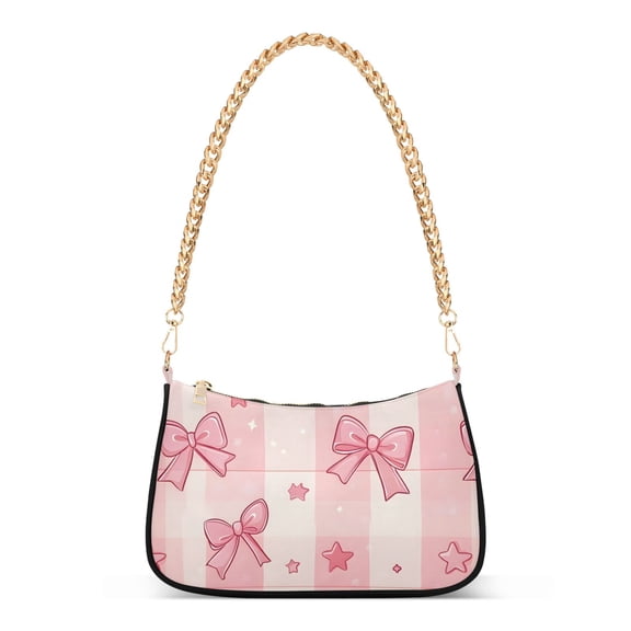 ALAZA Cute Star Bows Women's Chain Shoulder Bag Hobo Handbag Tote Crossbody Purse