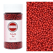 Mystic Sprinkles Radiantly Red 4mm Sugar Pearls 4 Ounce Bottle