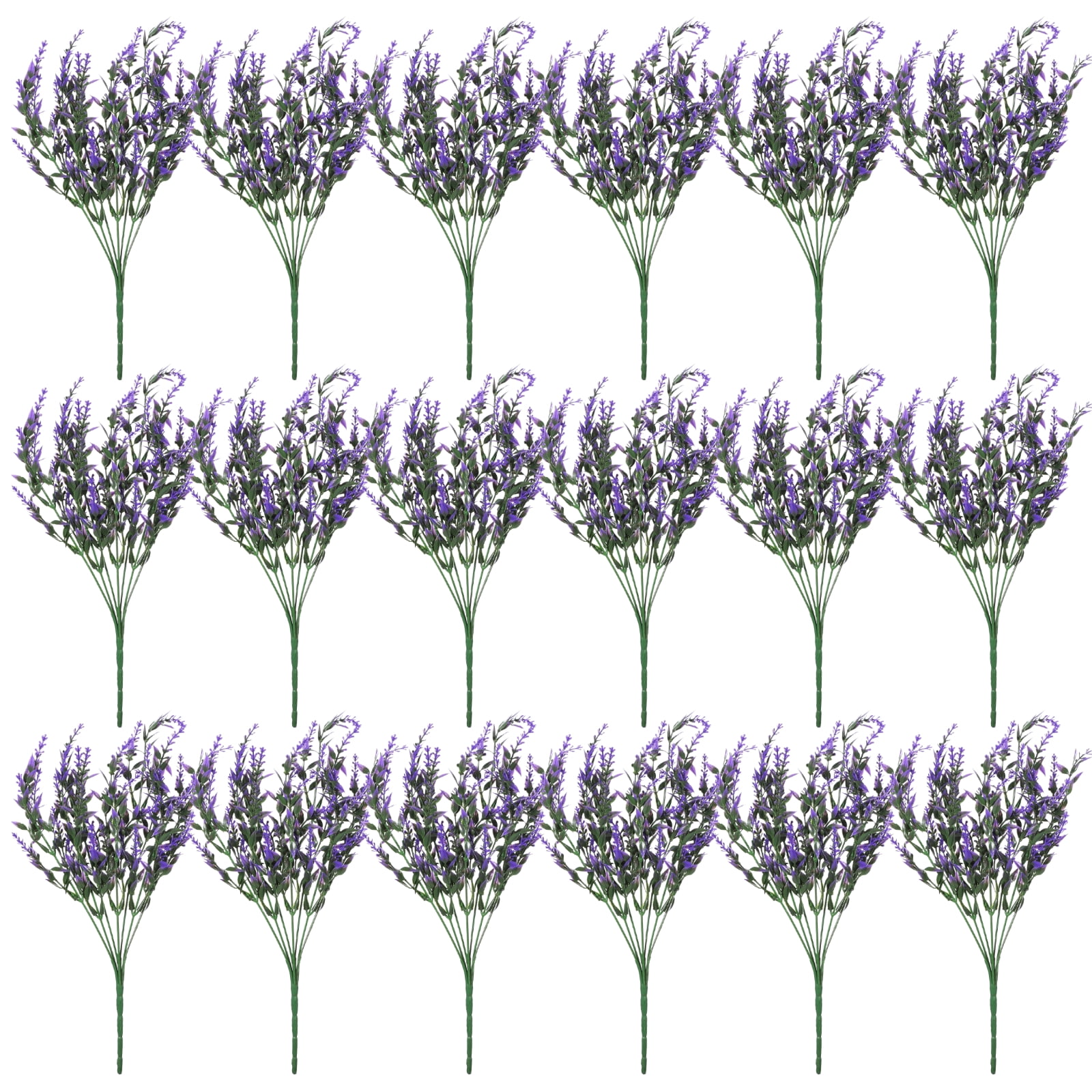 24PCS Fake Lavender Artificial Flowers, Plastic Purple Lavender Bouquet for Wedding, Home, Office Decoration