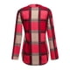 thumbnail image 5 of Camisas a Cuadros Jersey Cuello en V Manga Larga Casual Bloque de Color Moda Camisa a Cuadros Túnica para Mujer Rojo XL, 5 of 7