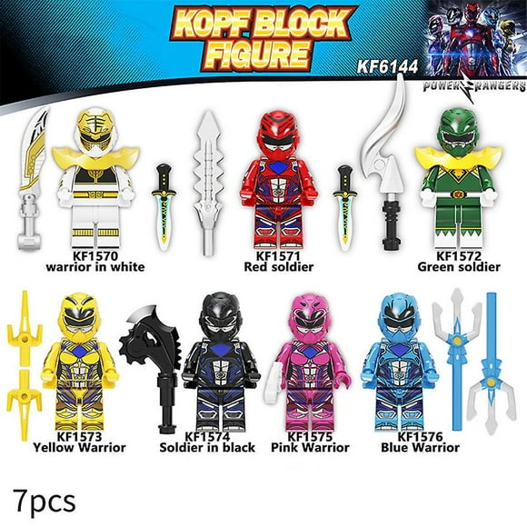 7pcs/set Power Rangers Building Blocks Figures Assembly Minifigures For Kids Toys Gifts