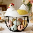 thumbnail image 3 of Tauxra Wrought Iron Storage Basket For Kitchen Fruit Vegetable Egg Openwork Desktop Decor, 3 of 6