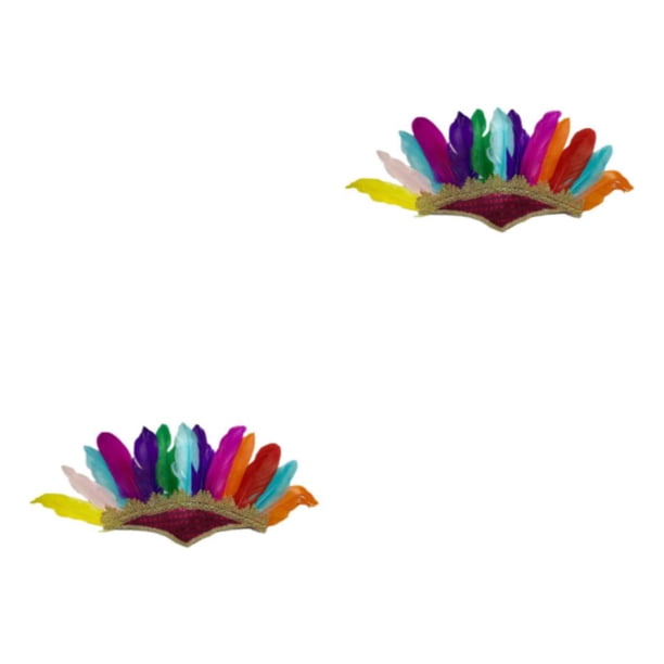 Tocado de plumas elegante Bewildely 2Conjunto Multicolor 50x23 cm