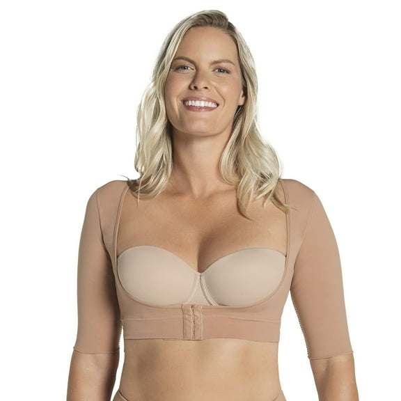 Women's Leonisa 015790 SkinFuse Invisible Upper Arm Compression Vest (Soft Natural S)