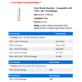 thumbnail image 2 of Front Shock Absorber - Compatible with 1998 - 2011 Ford Ranger 1999 2000 2001 2002 2003 2004 2005 2006 2007 2008 2009 2010, 2 of 2