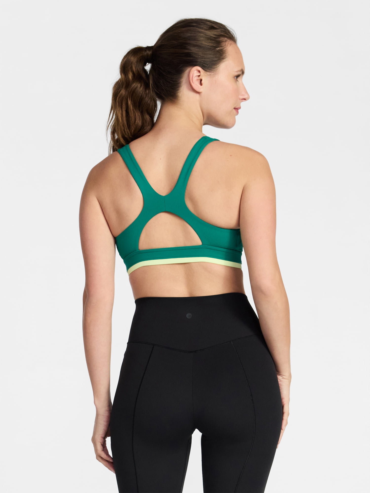 Avia Women's Medium Support Open Back and Contrast Tipping Sports Bra, XS-XXXL