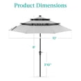thumbnail image 7 of Best Choice Products 10ft 3-Tier Solar Patio Umbrella w/ 24 LED Lights, Tilt Adjustment, Easy Crank - Fog Gray, 7 of 7