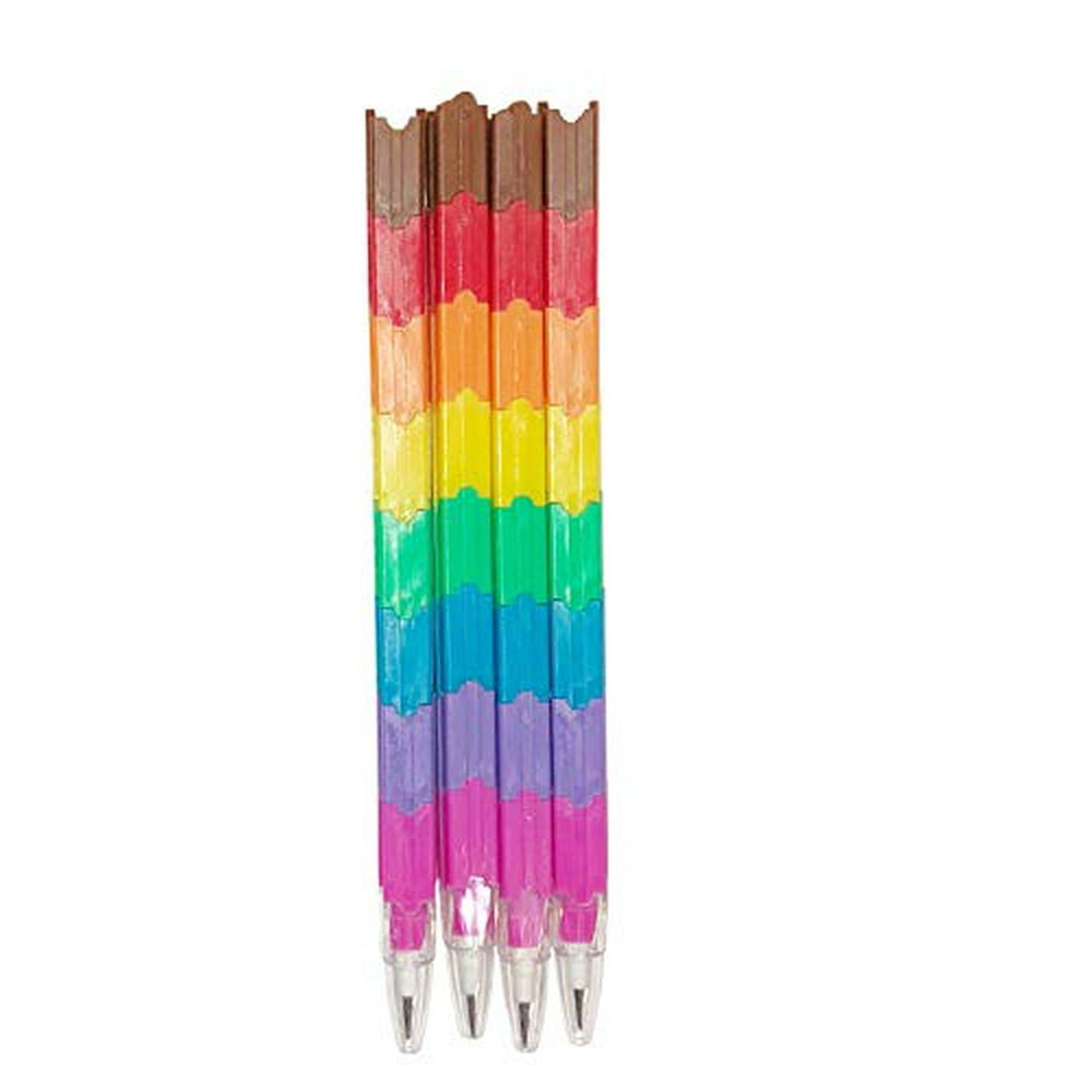 Rainbow Stacking Point Pencils 4 Per Set