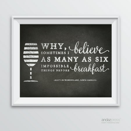 - Why, Sometimes I've Believed… Wine Wall Art Decor Sign, Vintage Chalkboard Style Poster