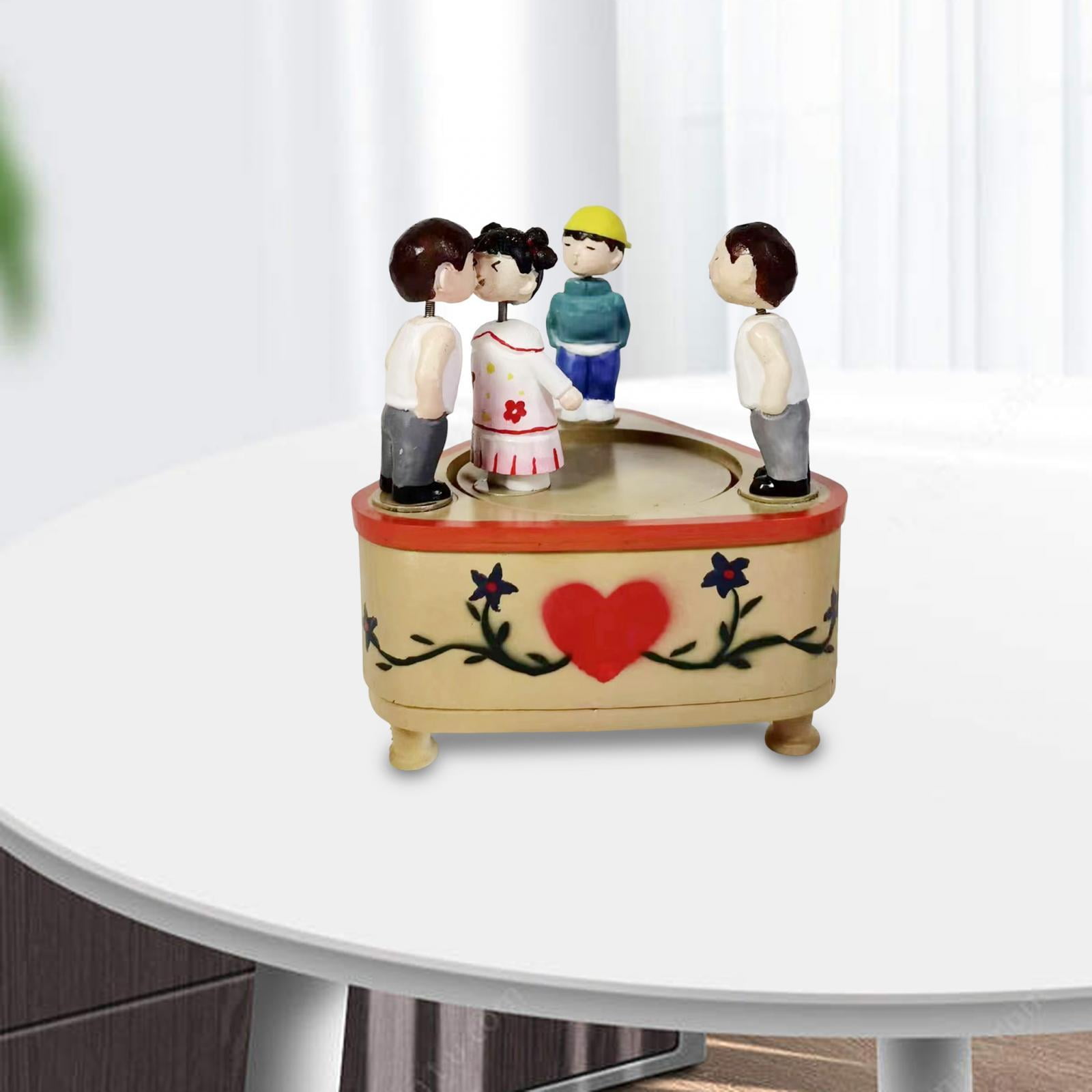 Kissing Couple Doll Music Box ,Hand Painted Rotating Statue ,Sound Machine Play ,Novelty Music