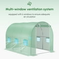 thumbnail image 4 of 9.8' x 6.6' x 6.6' Plastic Greenhouse Cover Replacement, Heavy Duty Waterproof Tarp for Hoop House, Sheeting with 6 Windows, Door & Reinforcement Grid, Green, 4 of 9