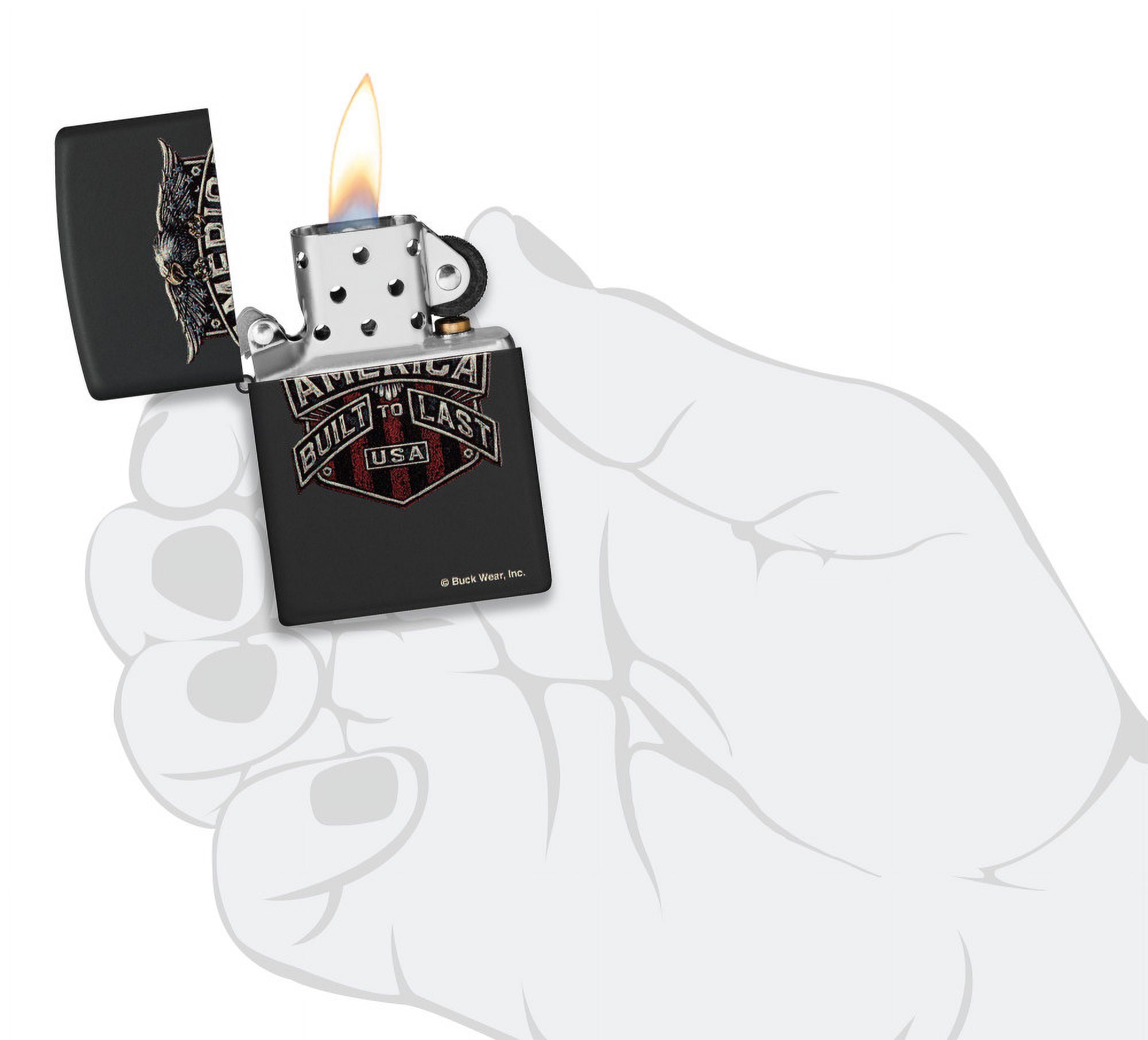 Zippo Buck Wear Eagle Design Black Matte Pocket Lighter