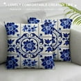 thumbnail image 3 of Nawypu  Home Decor Pillow Cover  Blue and White Porcelain Pillowcase Blue Floral Check Retro Lumbar Cushion Cover Rectangular Blue Farmhouse Decoration for Sofa Couch, 3 of 5
