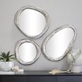 thumbnail image 2 of DecMode 23", 20", 15"H Silver Abstract Wall Mirror, Set of 3, 2 of 7