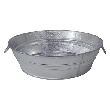 105LFT 3 Gallon Hot Dipped Steel Low Flat Tub, Silver Limited Edition