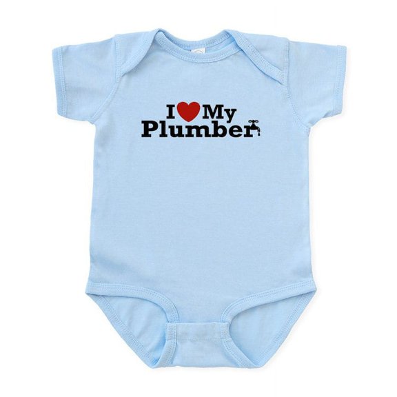 CafePress - I Love My Plumber Infant Bodysuit - Baby Light Bodysuit, Size Newborn - 24 Months
