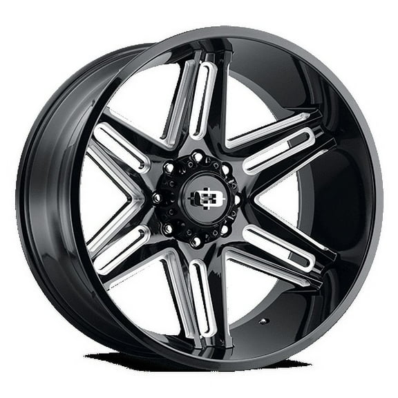 24x12 Vision 363 Razor Gloss Black Milled Spoke Wheel 5x5.5 (-51mm)