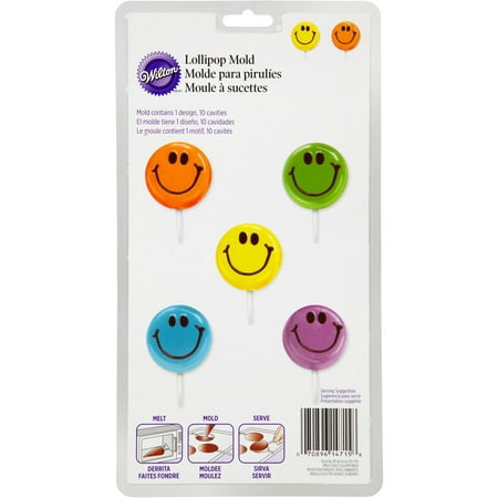 Wilton 10-Cavity Lollipop Mold, Smiley Faces (Best Way To Remove Moles From Face)