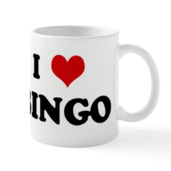 CafePress - I Love BINGO Mug - 11 oz Ceramic Mug - Novelty Coffee Tea Cup