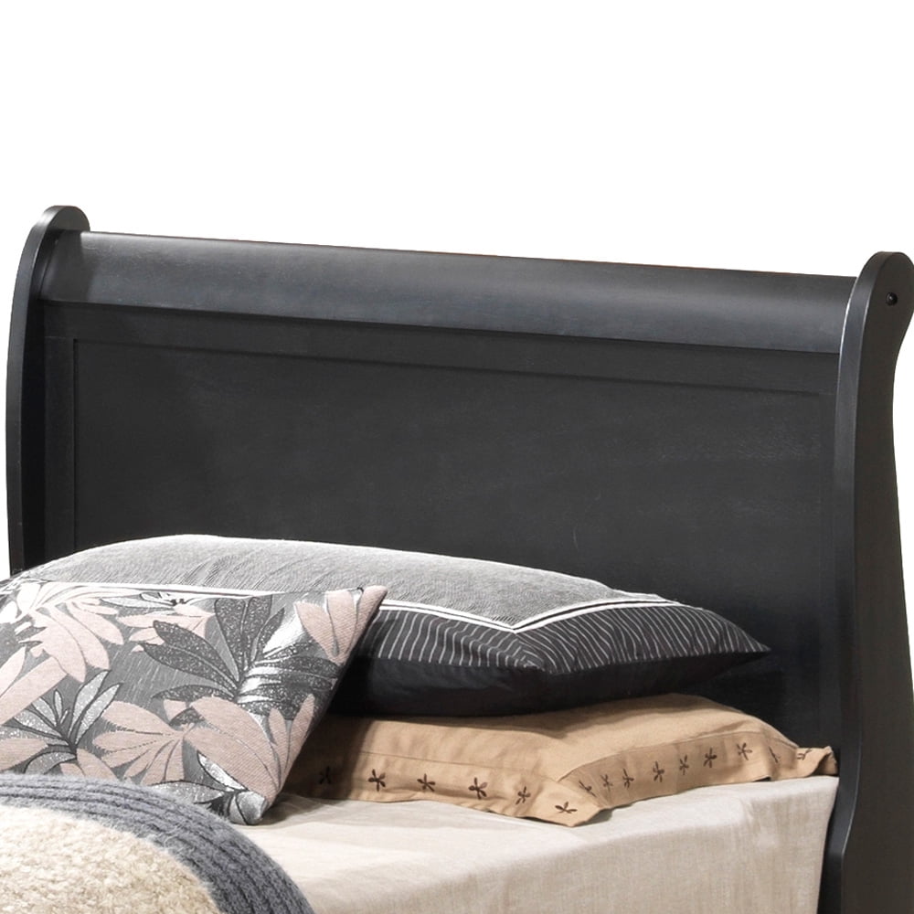 Glory Furniture Louis Phillipe Twin Panel Bed in Black