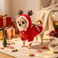 thumbnail image 5 of Dog Cat Christmas Costume for Small Medium Pets Holiday Outfit with Hood Soft Stretchy Pet Apparel for Party Photo Shoot, Adjustable Festive Sweatshirt for Puppy Kitten, Style C, Pet Clothes, 5 of 7