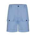 thumbnail image 6 of Maean Cotton Linen Shorts for Mens High Waist Loose Cargo Shorts with Pockets Summer Beach Shorts, 6 of 6