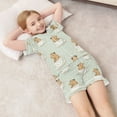 thumbnail image 6 of Silky Satin Kids' Pajama Set Breathable & Smooth Unisex Button-Down Pajamas Cute Capybara in Coffee Cups, 6 of 8
