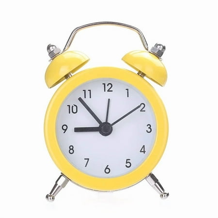 DESIGNICE Bell Alarm Clock Wind Up Alarm Clock Twin Bell Silent Alloy Stainless Metal Alarm Clock