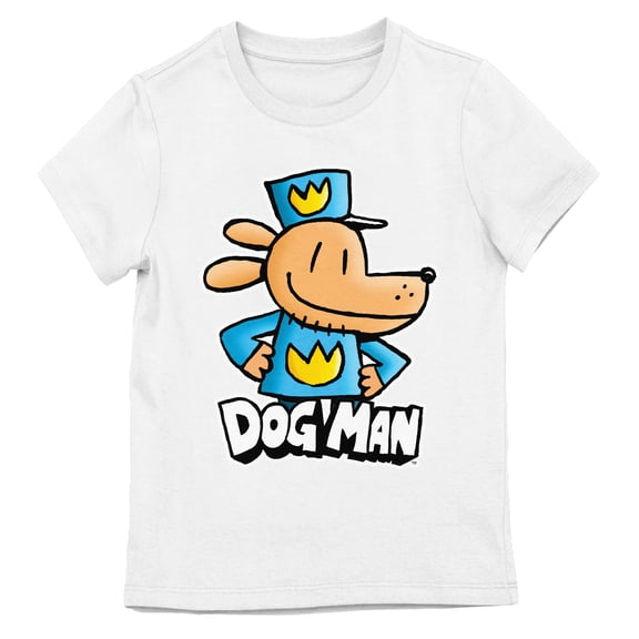 Dog Man Girls White Crew Neck Short Sleeve T-shirt - XS