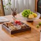 thumbnail image 4 of Frutero de vidrio texturizado con base de madera, plato decorativo for servir frutas, aperitivos y vajilla., 4 of 8