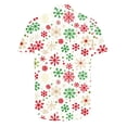 thumbnail image 4 of Rciityk Black Mens Christmas Holiday T Shirt Summer Casual Short Sleeve Button Up Shirts Vacation Hawaiian Snowflake Xmas Tree Print Tshirt, 4 of 5