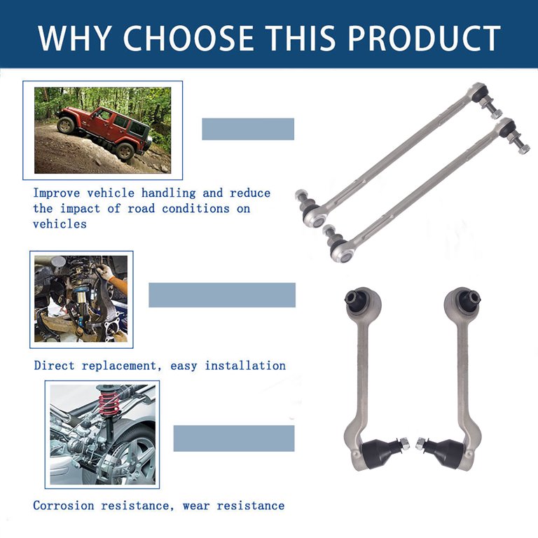 Front Suspension Control Arm & Ball Joint Tie Rod End Link Kit (8Pc) For Mazda 3