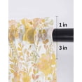 thumbnail image 6 of Yellow Flowers Curtains 72 Inch Length, Sheer Curtains for Bedroom Living Room Window Watercolor Summer Botanical Floral Rod Pocket Voile Drapes Kitchen Curtains Small Half Window 52"x72" 2 Panels, 6 of 6