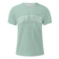 thumbnail image 4 of Sopiago Graphic T Shirts for Men Short Sleeve New York Letter Print Crewneck Casual Regular Mens T-Shirts Mint Green,L, 4 of 4