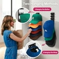 thumbnail image 5 of Livhil 2 Pack Hat Organizer for Baseball Caps, Adhesive Hat Rack for The Wall, Baseball Hat Organizer Hold Up to 16 Hats, Black, 5 of 8